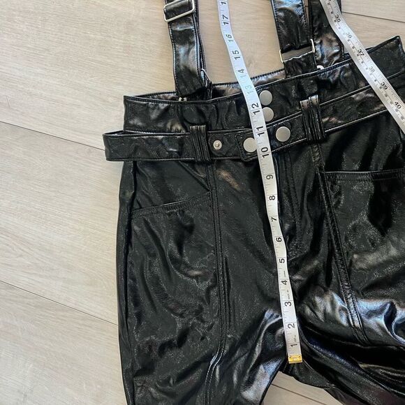 BlankNYC Other Worldly Overall Faux Leather Pants with Suspenders size 27 - Picture 4 of 12